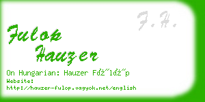 fulop hauzer business card
